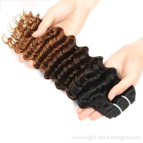wholesale virgin hair vendors ombre color Brazilian hair extension 1B/4/30 deep wave hair